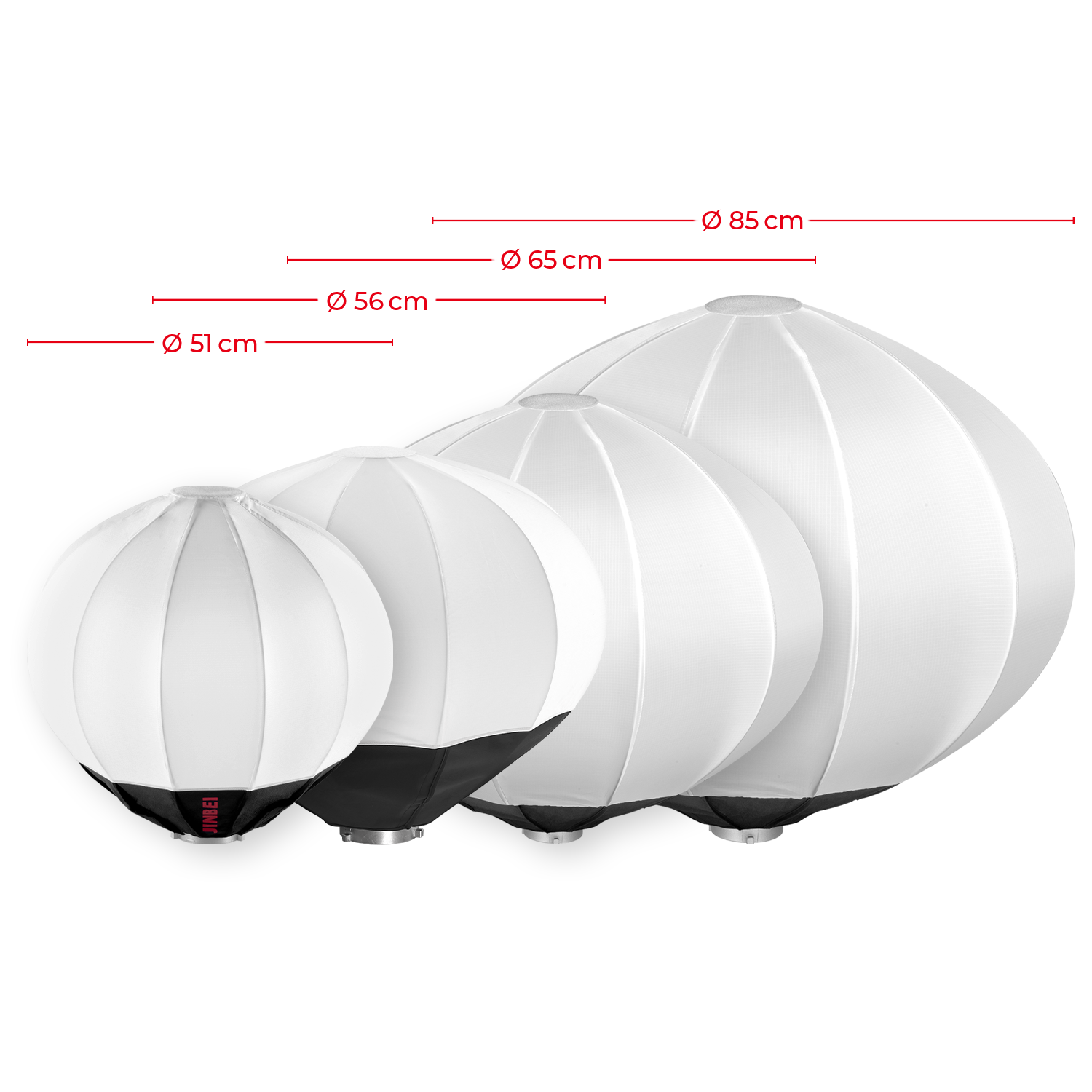 Jinbei Balloon Softbox sizes 51 cm, 65 cm or 85 cm in diameter