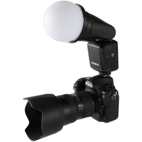 Softball diffuser ball for clip-on flashes