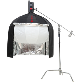 Quick-Ball-Softbox with light control curtain